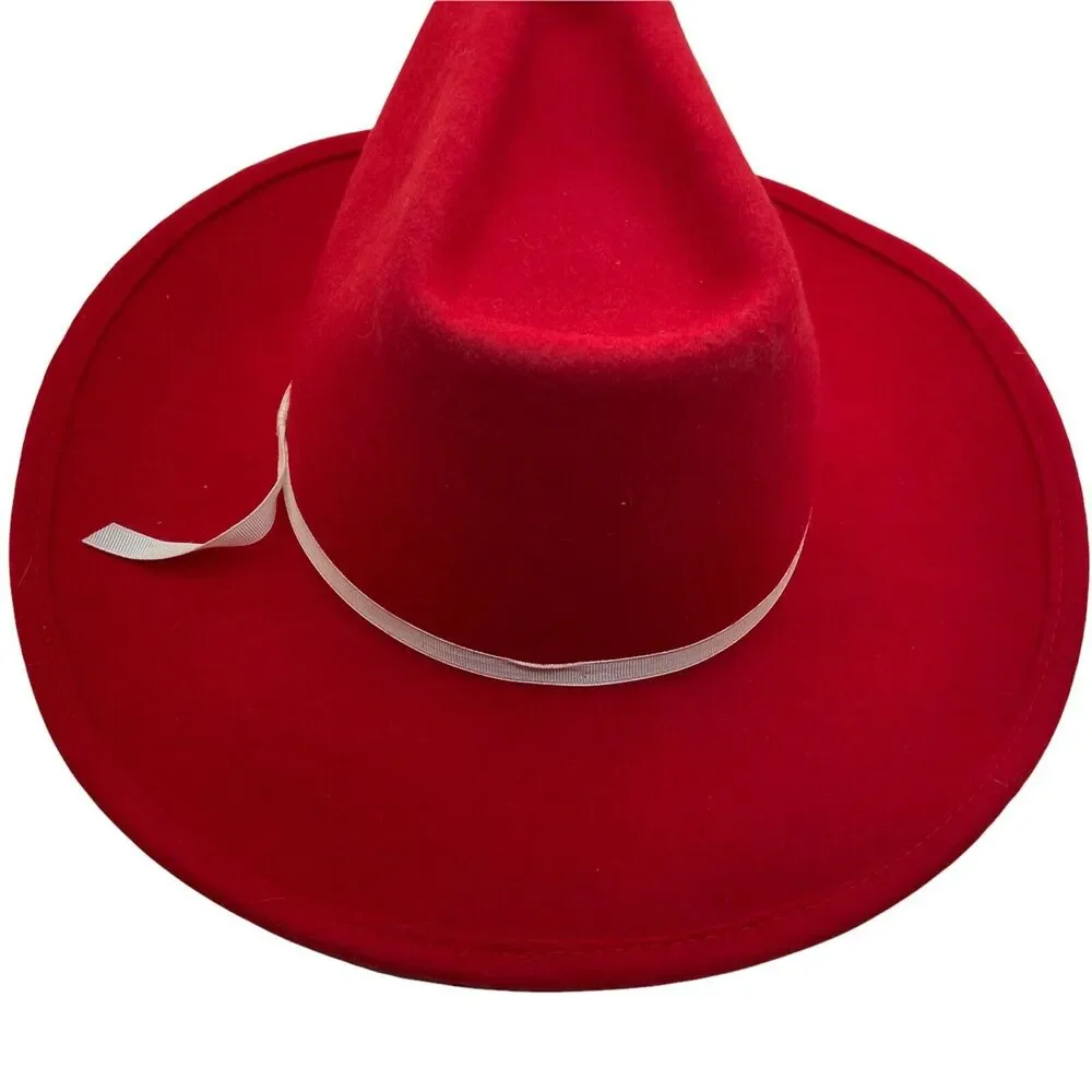 Cowgirl Hat Vintage Rockmount Ranchwear Womens Red Fitted Wide Brim Size 6 7/8 - Picture 2 of 16